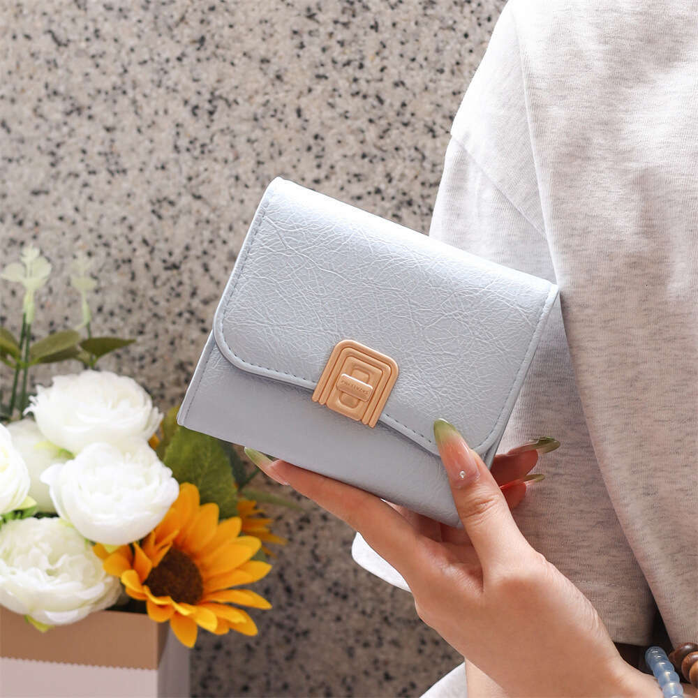 Luxury fashion wallet New High End Short For Women Off Fashionable Leather Wallet Storage Bag Card Holder Mini Student Coin Purse