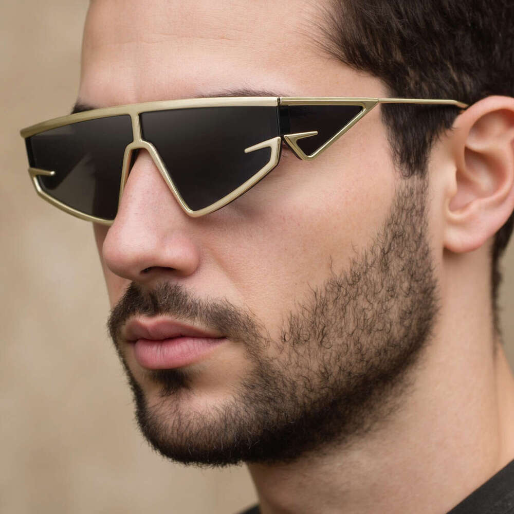 2026 New European And American Fashion Cat Eye Unique Trendy Punk Style Outdoor Sun Protection Sunglasses For Men,