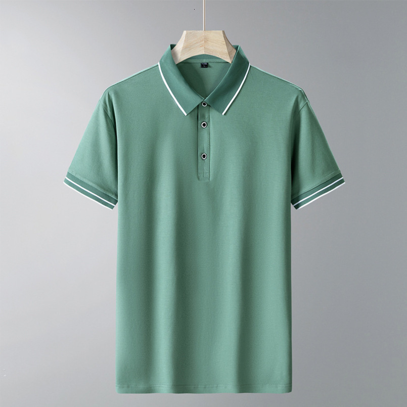 Summer Men's POLO Shirt Short T-Shirt Ice Silk Thin Turn-down Collar Half Sleeve Dad's Wear Business Casual Polo