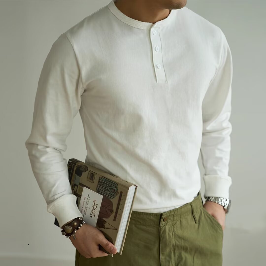 Fall New Large Size Casual Simple Retro T-shirt For Teenagers Long Sleeve Designer Hoodie Men's Underlay Shirt
