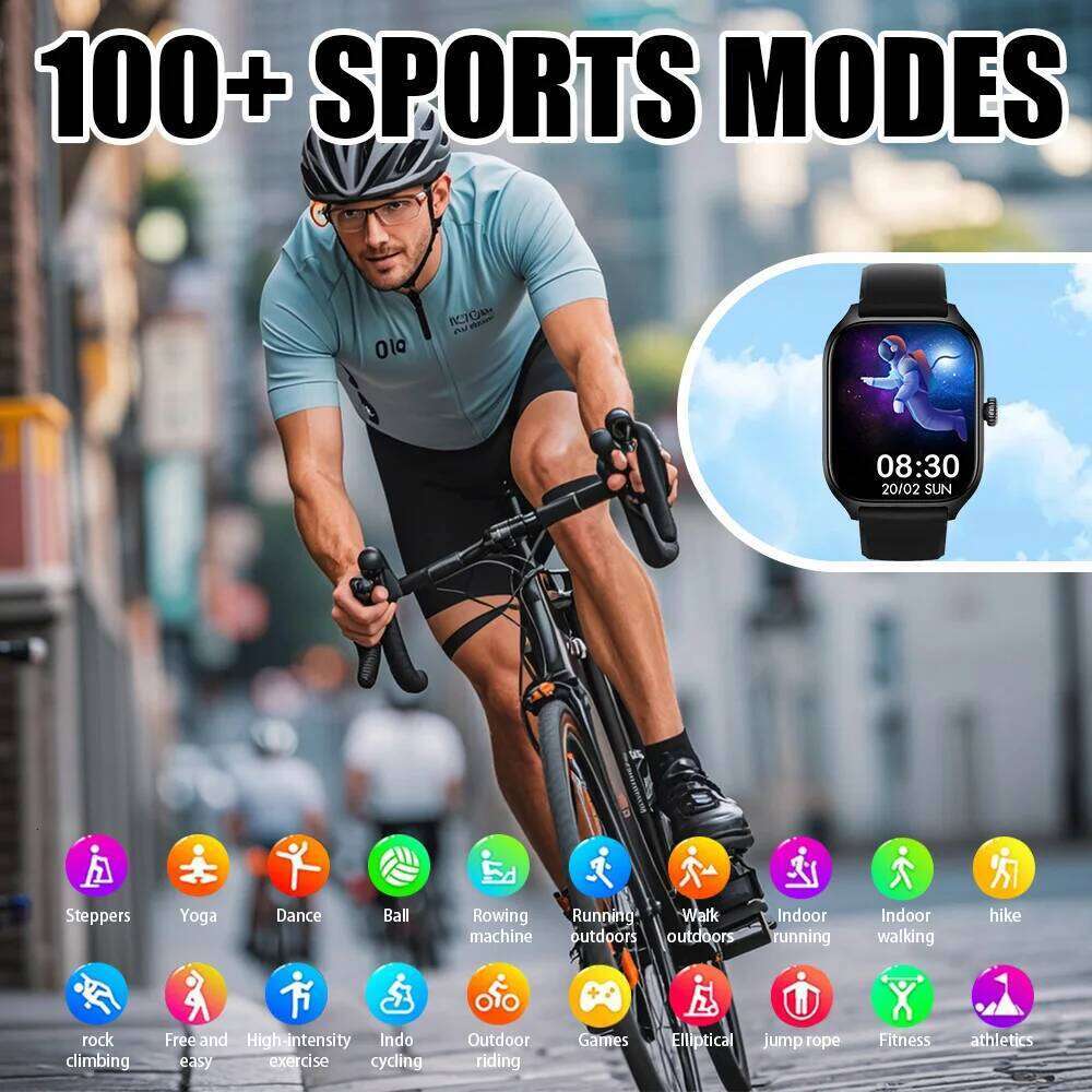 LAXASFIT New Talk Tracking Heart Rate Sleep Monitor Bluetooth Smart Watch Gifts for Men and Women