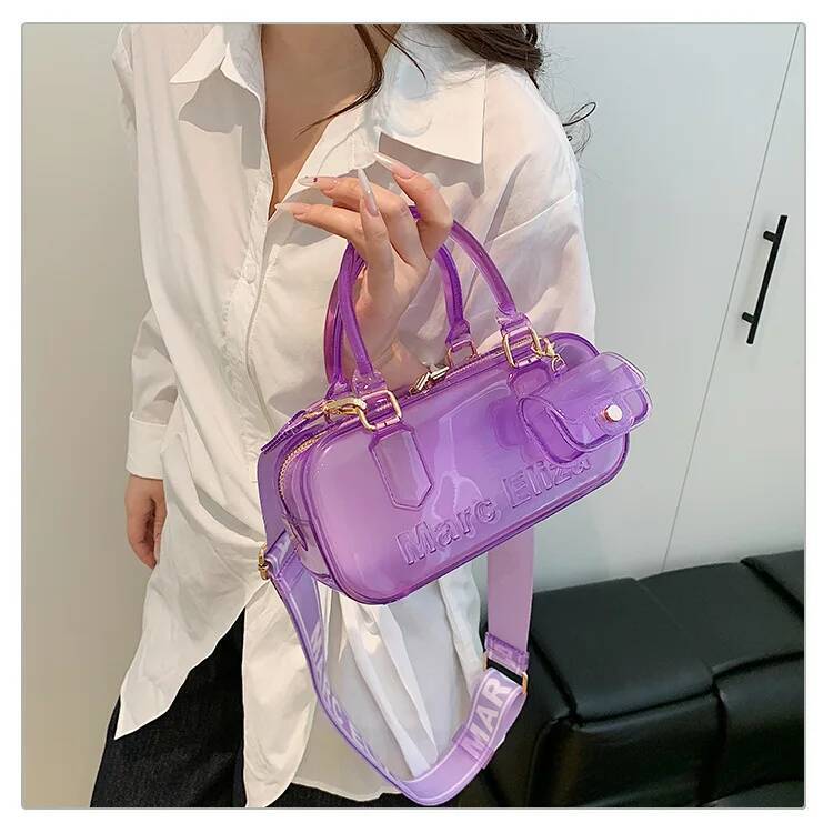 Summer PVC Transparent Jelly Handbag 2025 New Fashion Niche Ladies Shoulder Women's Versatile Crossbody Pillow Phone Bag