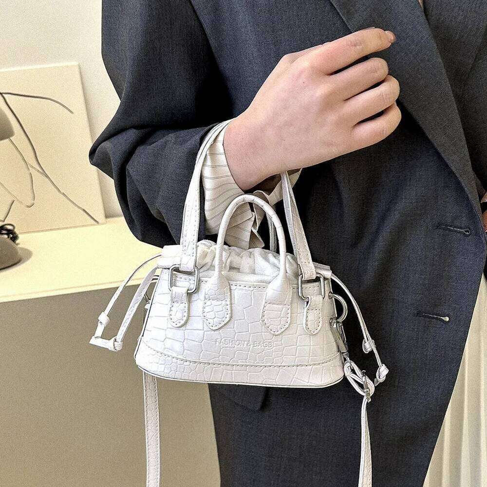 Women Shoulder Solid Color Crocodile Pattern Luxury Handbags Messenger Totes Drawstring Crossbody Bag XIU LAI SI