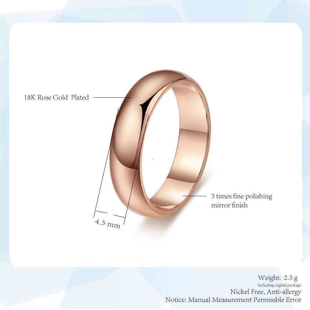 Couple Rings For Man Woman Simple Metal Rose Gold Color Wedding Engagement Dating Gifts Fashion Jewelry Wholesale All Size R049 H260312