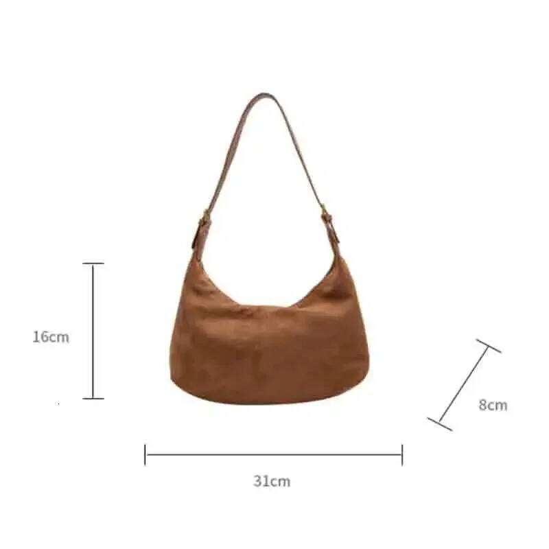Velvet Handbag Purse For Women Suede Shoulder Causal Crossbody Bags Female Luxury Clutch Ladies Crescent Hobo Bag Xiu Lai Si