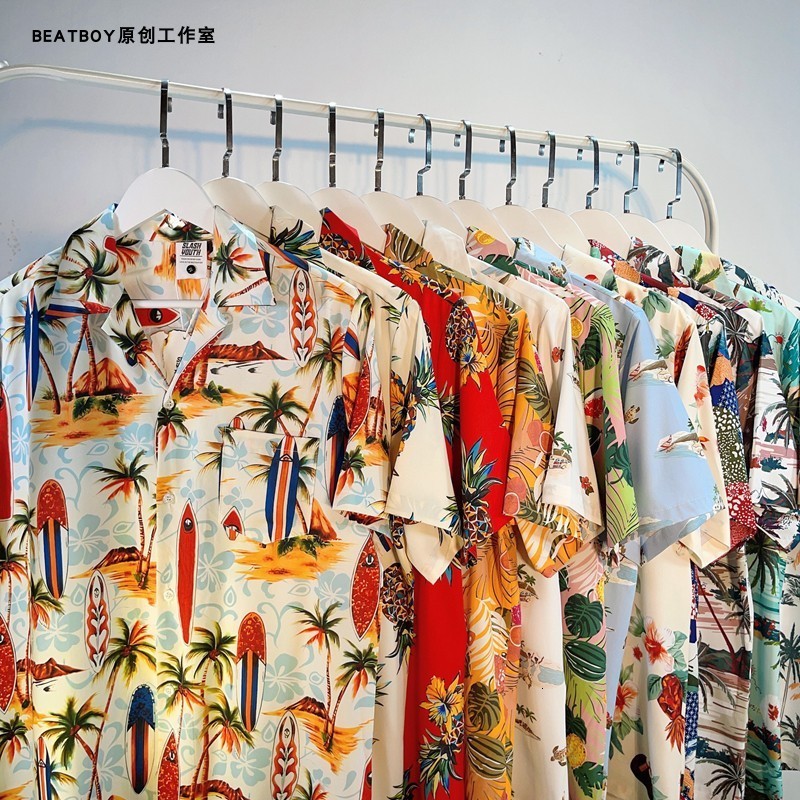 Hawaiian Surf Short Sleeve Floral Shirt for Men and Women Cuban Collar Beach Vacation Shirt200814