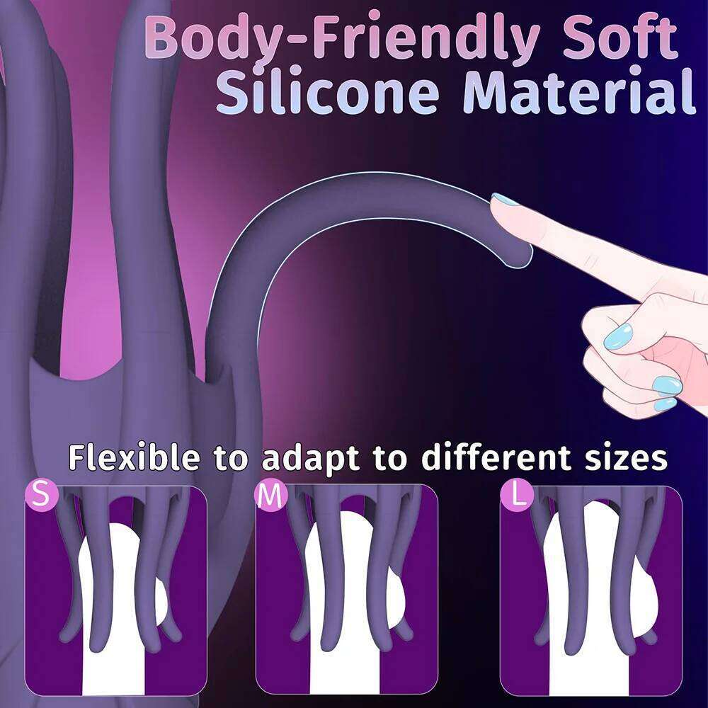 12 Vibration Male Glans Stimulator,Penis Trainer with 6 Tentacle Points,Screen Display,360 Wrapping Glans,Sex Toys for Men Z260312