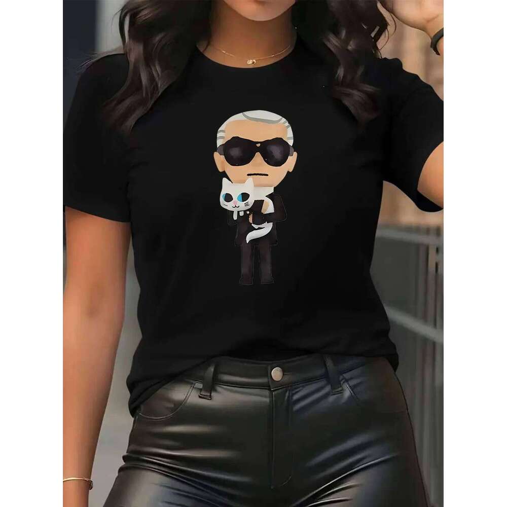 Cartoon KARL Women's T-Shirt Leisure Fashion Short Sleeve Tees Comfortable T-shirt Summer Streetwear t shirt women clothes Z260312