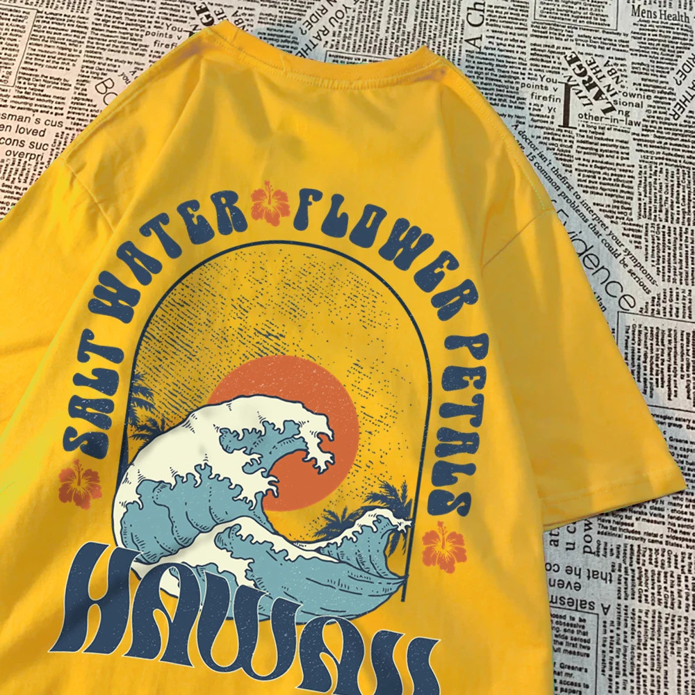 Beautiful Salt Water Petals Patterns TShirts Men Casual Tee Clothes Comfortable Sweat Summer Tops Vintage Loose Tshirt 260228