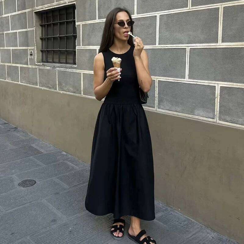 Dresses Summer 2025 New Chic Slim Simple Elegant Holiday Street Women's Comfortable Youth Travel Dress C260312