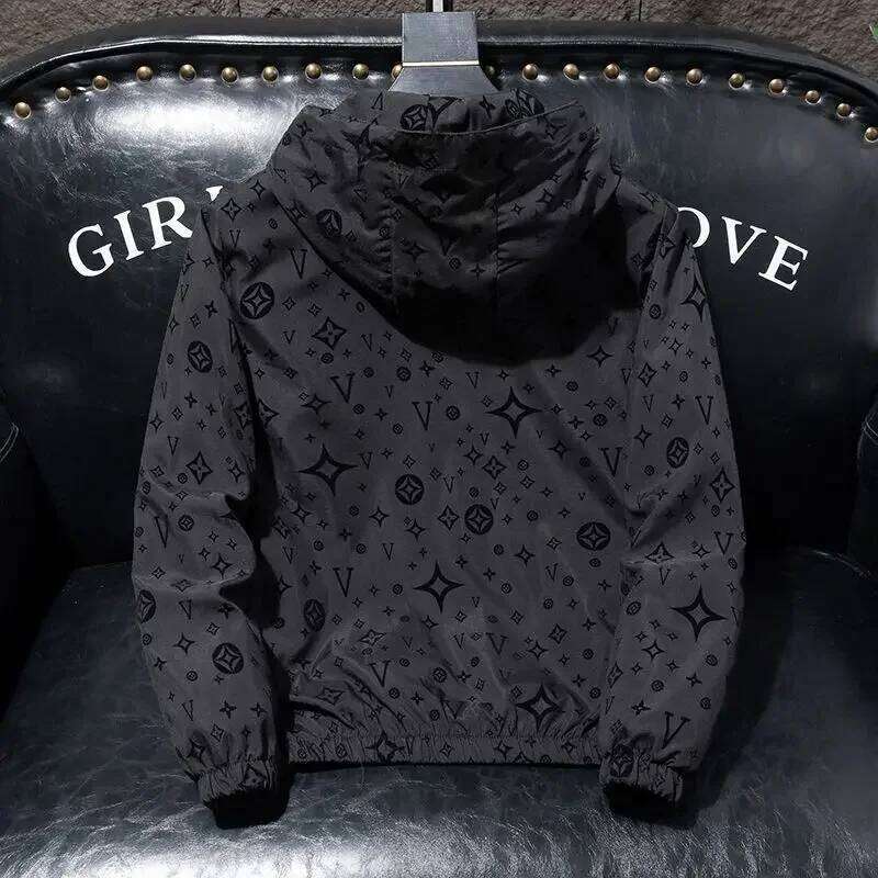 Spring And Autumn New Hooded Men's Slim Letter Jacket Fashionable Casual Versatile Youth Top