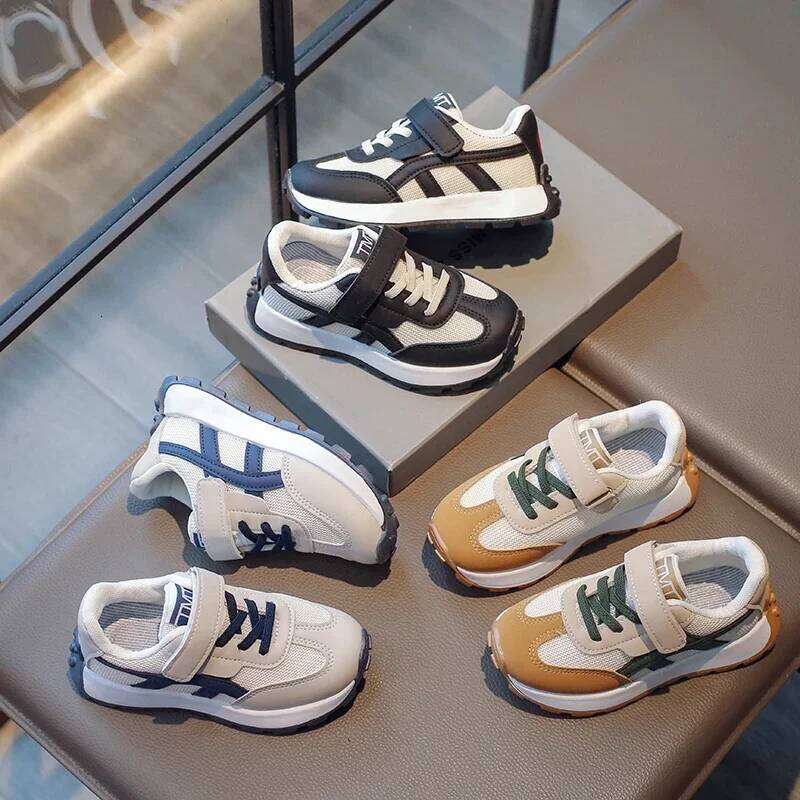 All Seasons Sneakers 2025 New Mesh Breathable Middle Large Children's Casual Boys and Girls Tennis Shoes H260312