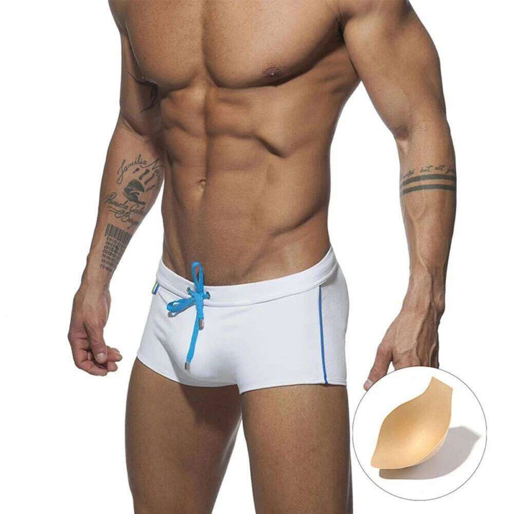 Men Swim Trunks Briefs Board Surf Beach Shorts With Cup Swimwear Summer Z260312