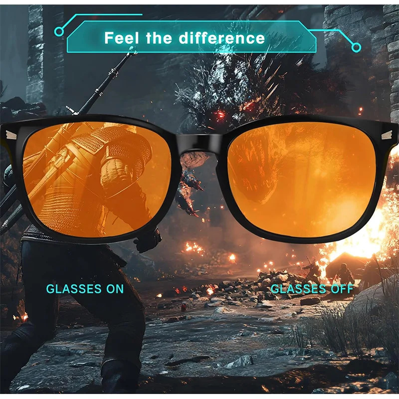 Trendy Anti Blue Light Glasses Women Men Better Sleep Red Lens Filter Glasses Anti-UV Glasses with Tinted Orange Lenses 260302
