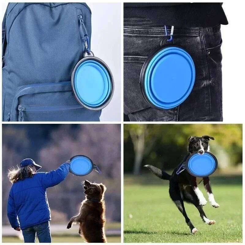 Cuenco plegable mascotas de 350mL, suministros perros, cuenco porttil para viajes al aire libre, dog accessories 26Y0312