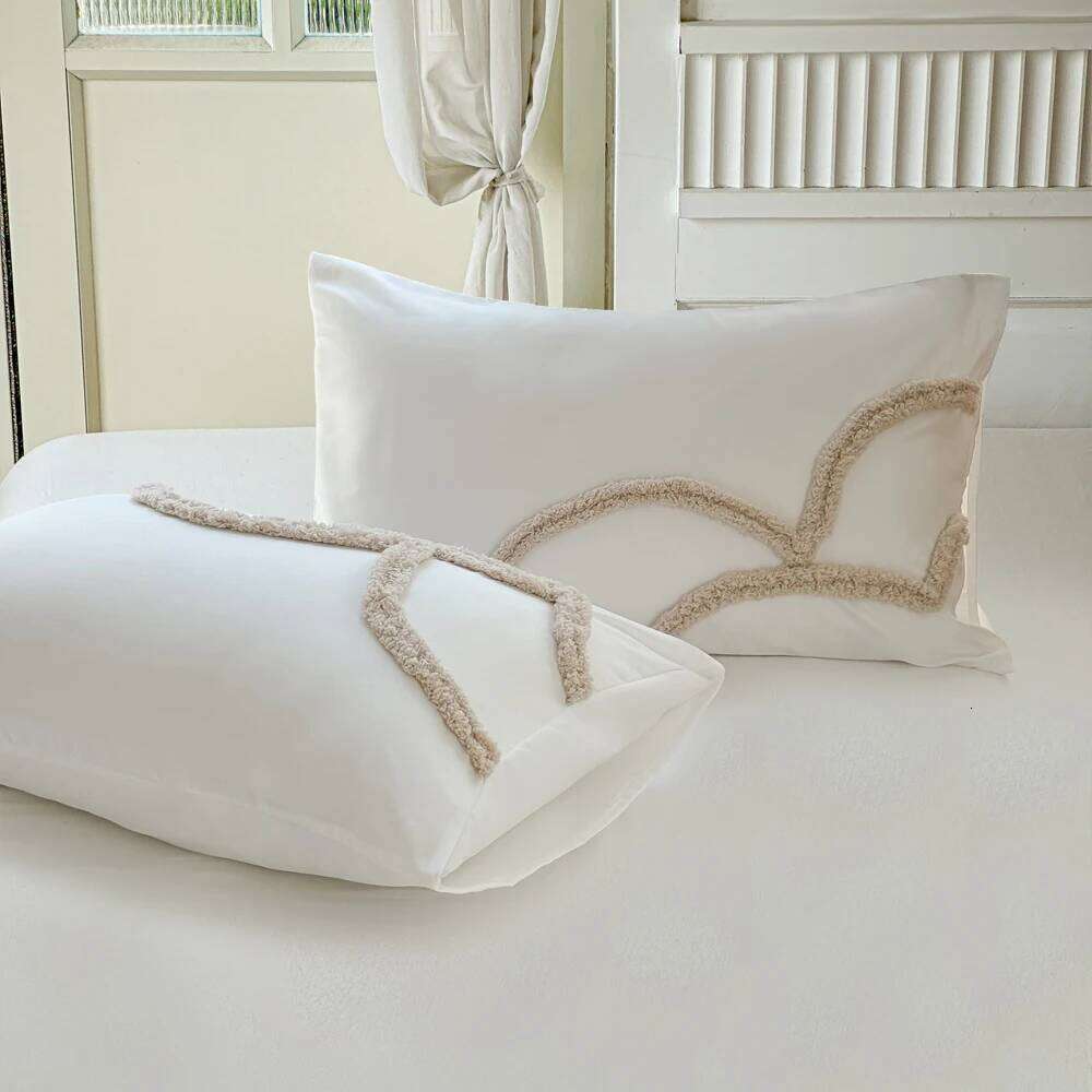 Embroidery Bedding Set 3D Flower Duvet Cover Pillowcase US EU Textile Home Bed Linens H260312