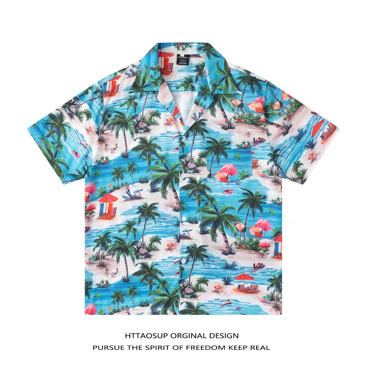 Hawaiian Surf Short Sleeve Floral Shirt for Men and Women Cuban Collar Beach Vacation Shirt200814