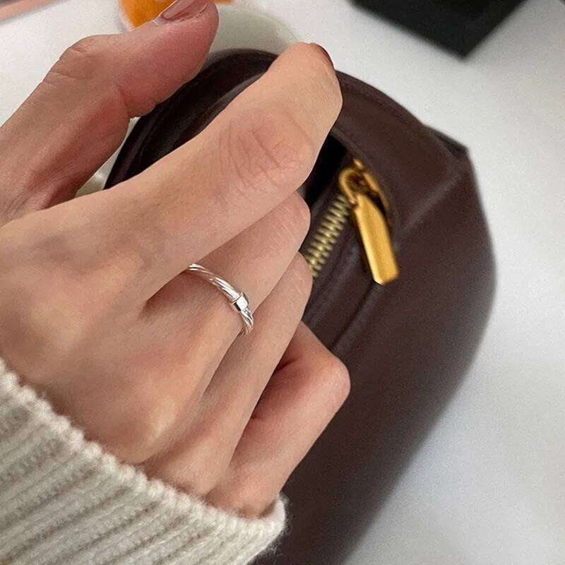 925 Sterling Silver Designer Jewelry Texture Simple Adjustable Rings For Women Stackable Accessories Prevent Allergy H260312