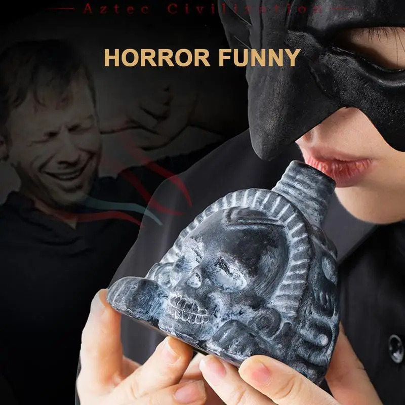 Aztec Whistle Loud Spookys Scary Death Realistic Human Screaming Ghost War Skull Head Toy 260311