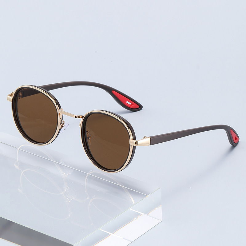 Hot-selling Women with High-end Fashion Metal Round Frame Sunglasses for Men, Unique Street Style UV Protection Glasses