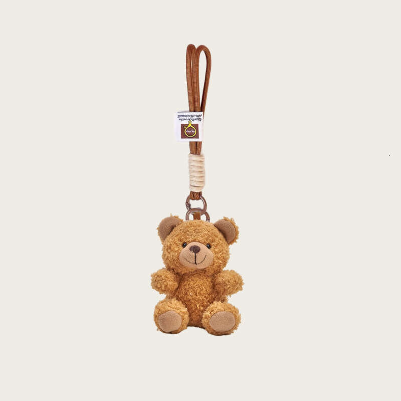 Cute pink bear toy bag pendant, new plush accessory