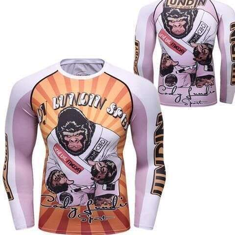 New personalized animal digital print quick-dry breathable sports slim-fit fitness long-sleeve T-shirt, fashionable and trendy