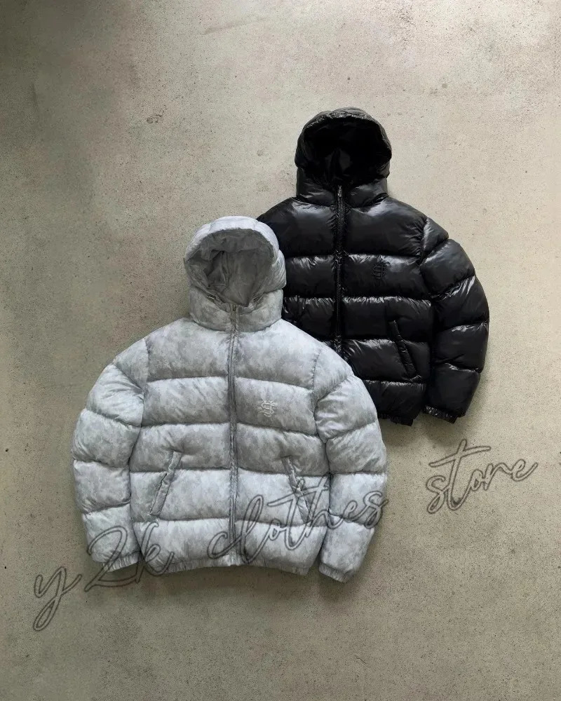 American high street Dollar men sportswear set Y2K oversized casual fashion hoodie trendy top cotton padded jacket 260311