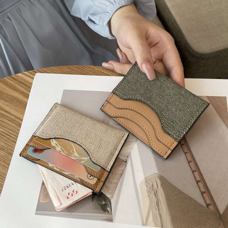 Luxury fashion wallet Ultra Thin Ins Style One Piece Holder New Model For Men And Women High End Cotton Linen Mini Card Holder