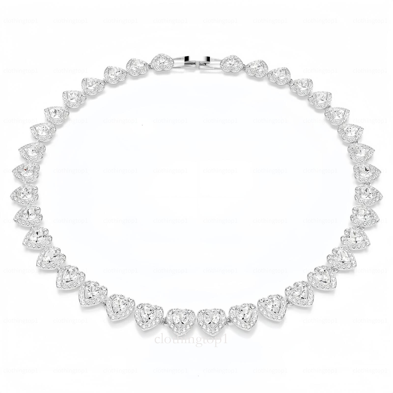 swarovskity necklace Designer Necklace Fashion Series Set Heart Shaped Single Diamond Button Necklace High Quality Luxury Charm Version Necklace high quality f47