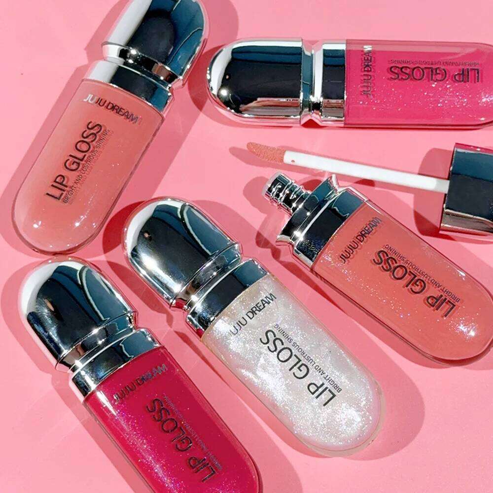 Pearlescent Mirror Glaze Shimmer Moisturizing Repair Color Liquid Lip Gloss Plump Glossy Non Stick Cup 5 Colors W260311
