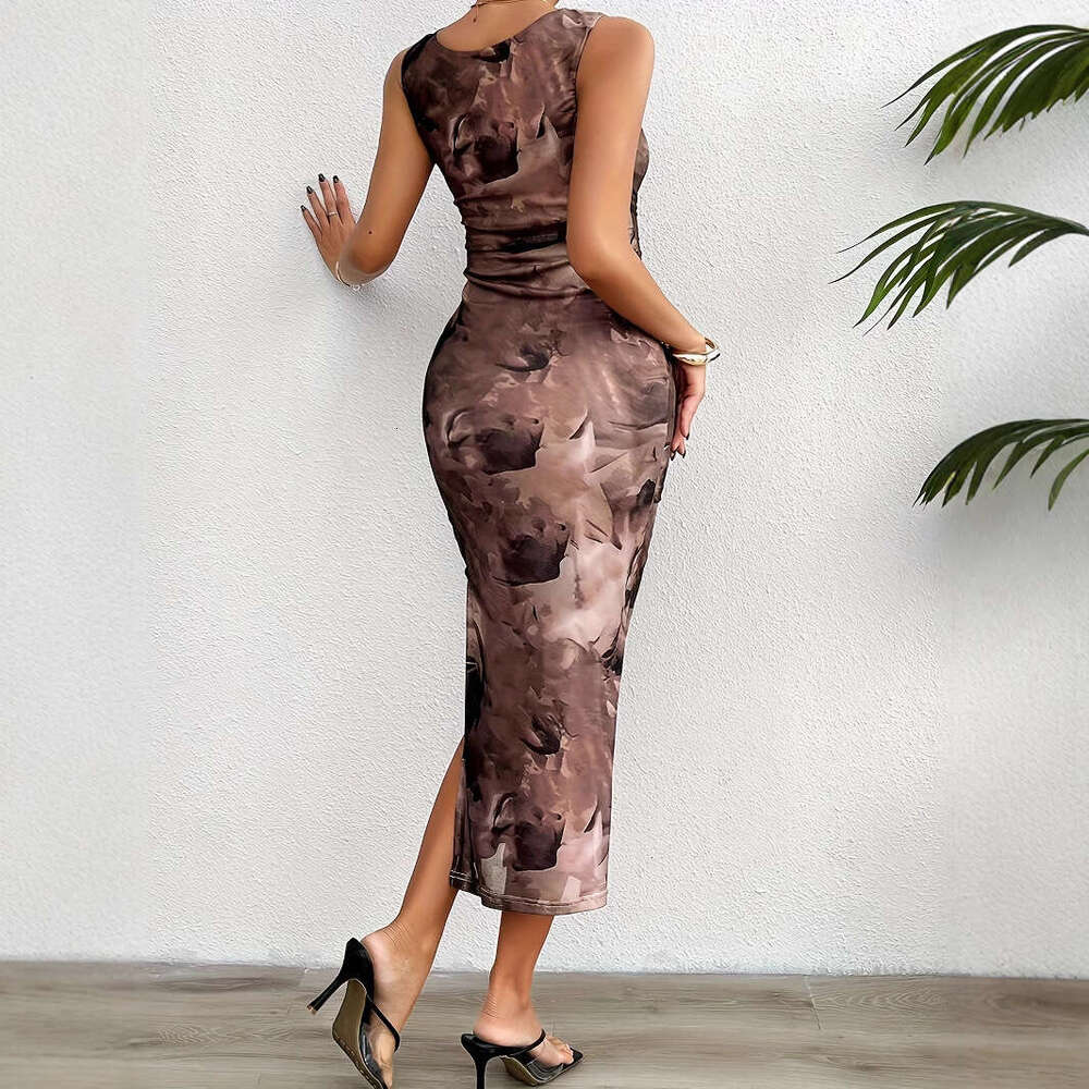 Foreign trade women's clothing cross-border independent site Shein 2025 spring-summer elegant slim-fit sleeveless dress