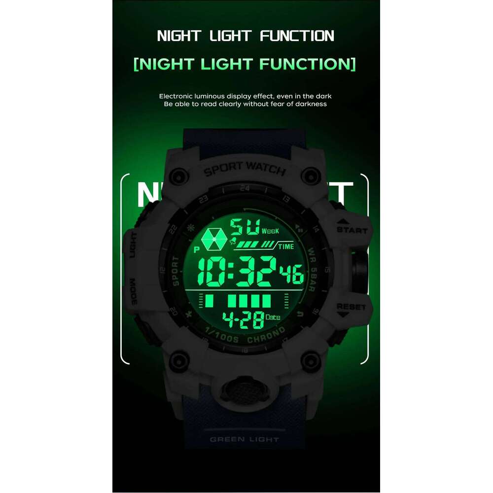 SANDA 6229 Fashion Watch Multi functional Sports Waterproof Night Light Timer Luxury Men's Electronic Watch-1