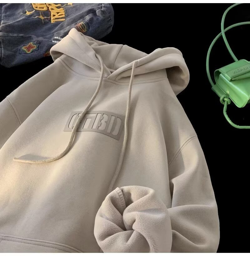 Trendy Brand Hooded Sweatshirt For Men Spring Autumn Winter New Style Loose Fit Fleece-lined Couple's Jacket Men's Designer Hoodie Long-slee