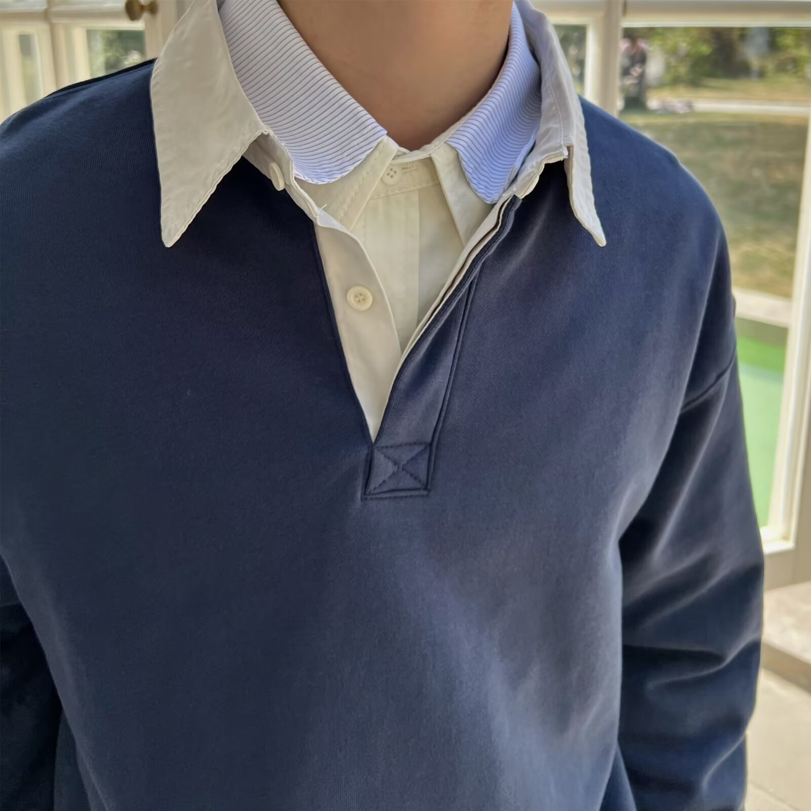 Men's POLO Collar Long Sleeve Sweatshirt Autumn Loose Fit Versatile Trendy Casual Spring And Designer Hoodie Autumn New Jacket