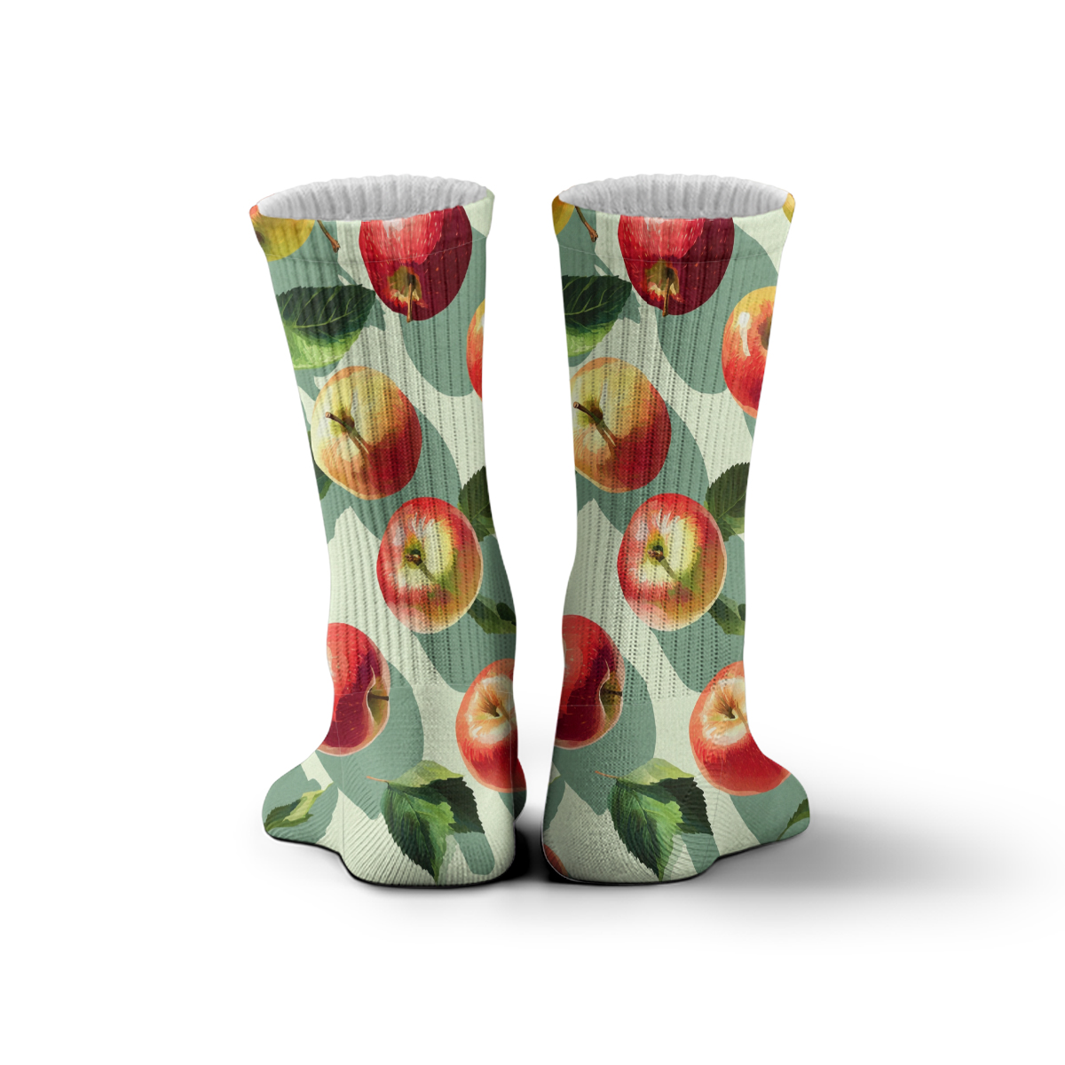 Vintage Red Apple Print Soft Breathable Casual Fruit unisex tube designer sock C173