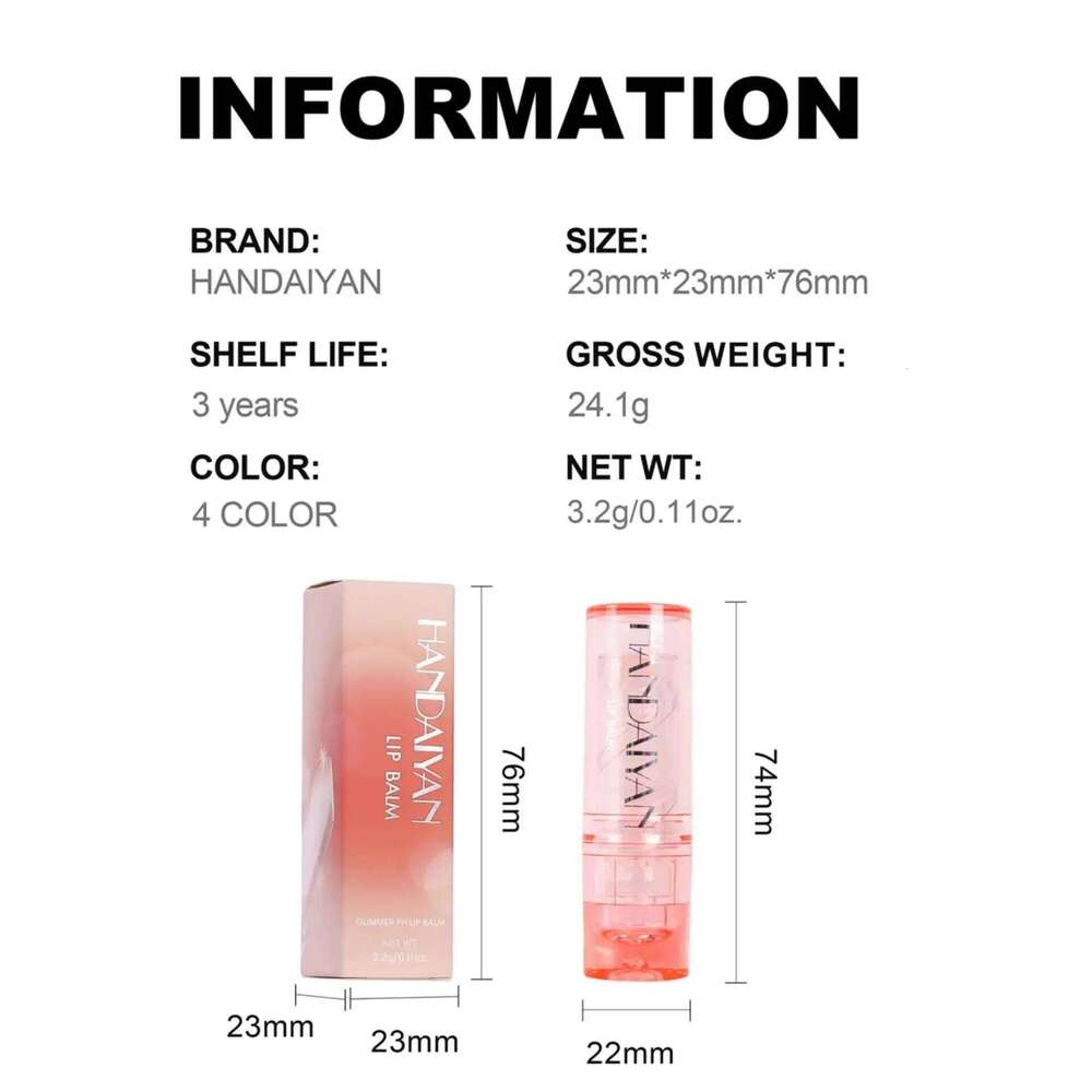 Color Changing Lipstick Jelly Gloss Moisturizing Waterproof Crystal Balm Pink Glitter PH Reactive Lip Makeup Long Lasting W260311