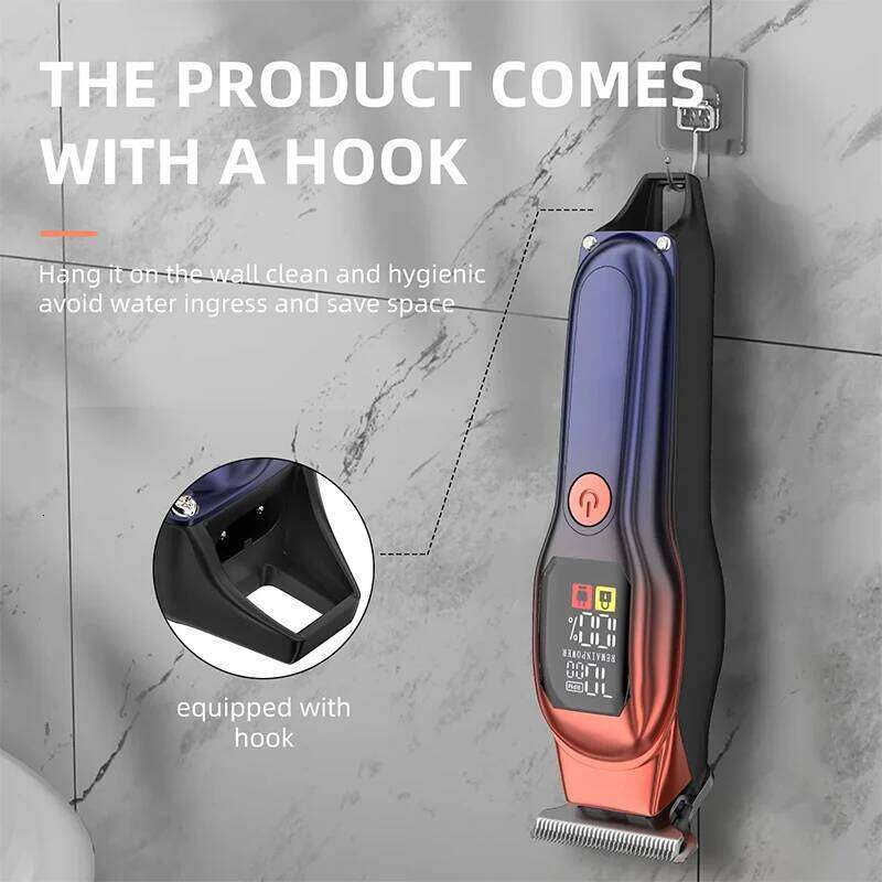 Rechargeable Professional Digital Display Low Noise Clippers with Auxiliary Light Hair Trimmer Kit C260312