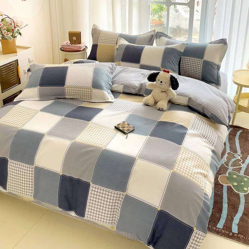 2024 Hot Japanese Style 100% Bedding Printed Four Piece Pure Cotton Bed Sheet Set Duvet Cover Queen King Size H260312