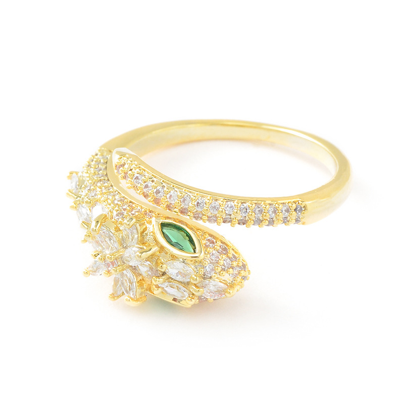 Ring rench Design Open Snake Ring Personality Simple Fashionable Ring Internet Celebrity Temperament Light Luxury New Style Ring