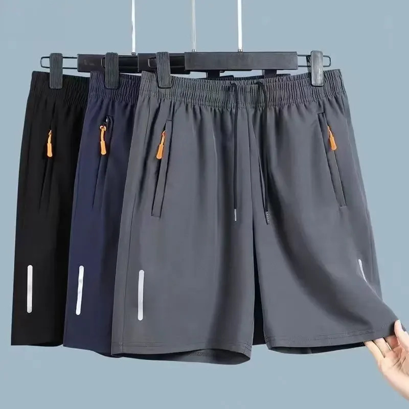 Summer Men Shorts Ice Silk Running Gym Sport Quick Dry Breathable Beach Short Pant Fitness Jogging Cool Casual Sportswear 260228