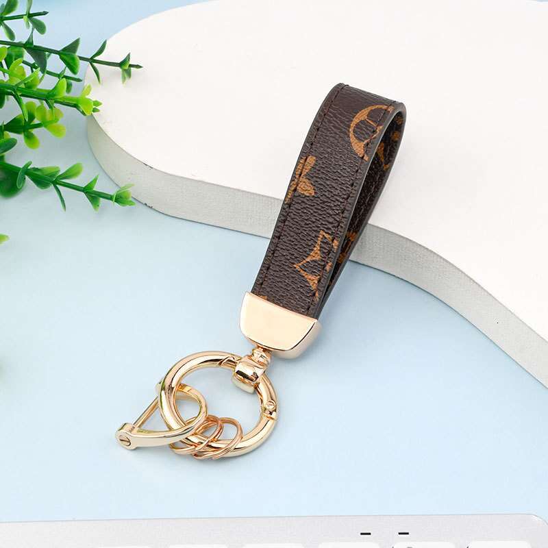 Fashion style fashion car key chain bag charms pendant jewelry keyring holder gift pu leather metal key chain accessories Luxury designer - view 5