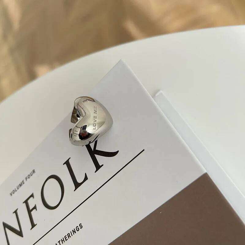 FOXANRY Silver Color Rings for Women Accessories New Trendy Elegant Simple Smooth Heart Party Jewelry Birthday Gifts H260312