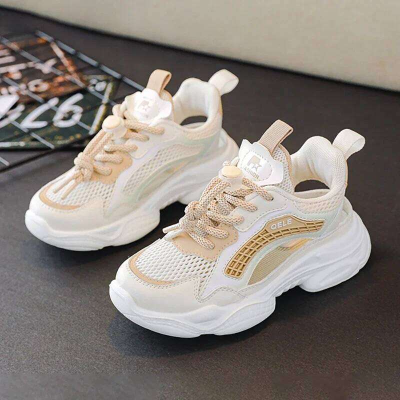 2025 Summer New Boys' And Girls' Sports Soft Bottom Hollow Frame Children's Casual Running Shoes H260312