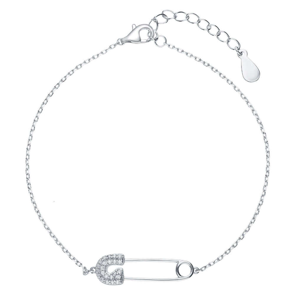 Women Jewelry Bracelets Charm Bracelets Full Zirconia Paperclip Pin Delicate Romantic Valentine's Day Gift Bracelet