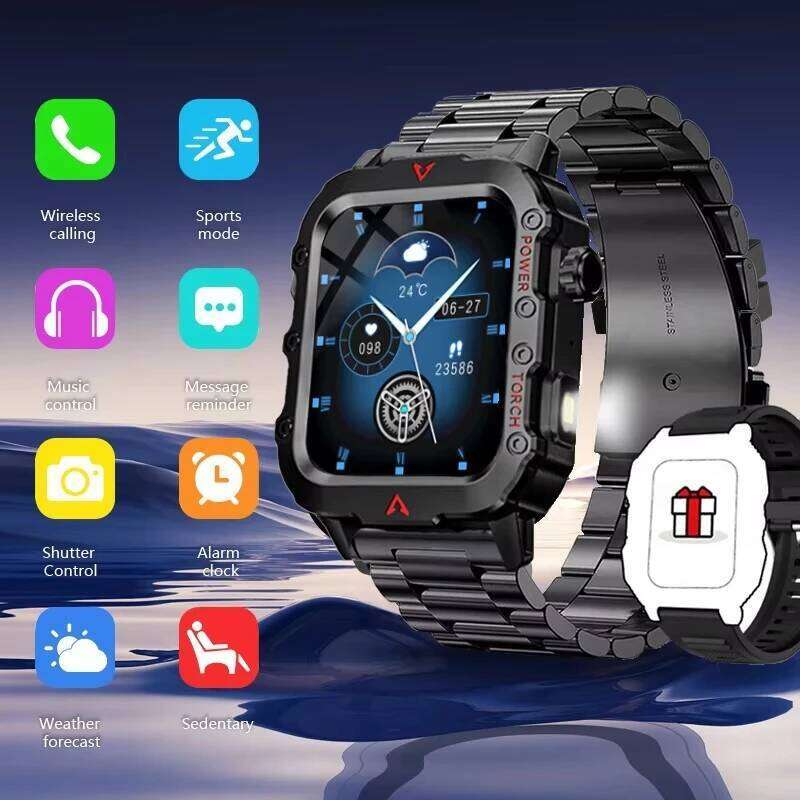 G.L Wear 2025 New Bluetooth Talk LED Flashlight Multi-function Outdoor Sports Smart Watch for Men Women