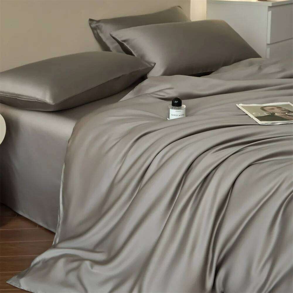 100% Pure Bedding Sets High End Duvet Smooth Soft Quilt Cover Silky Sheet Natural Silk Bed Set Pillowcase H260312