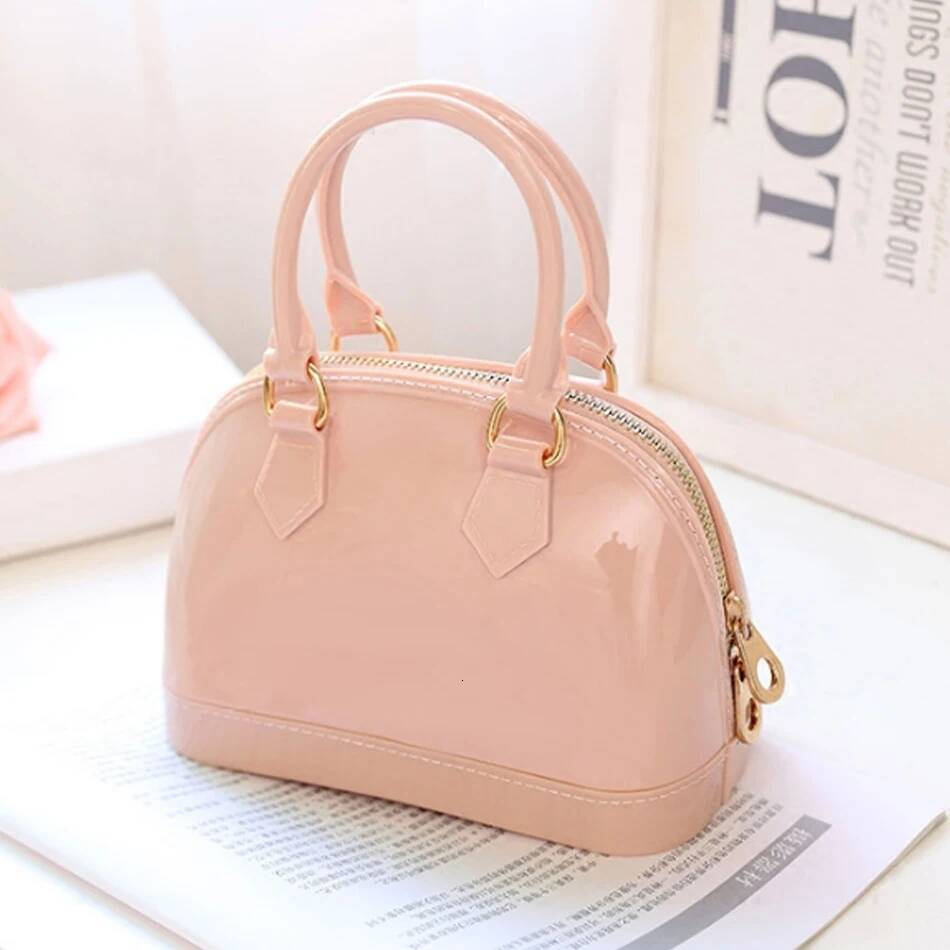 Small PVC Waterproof Candy Colors Jelly Handbag Fashion Shell Shoulder Crossbody Summer Beach Bag