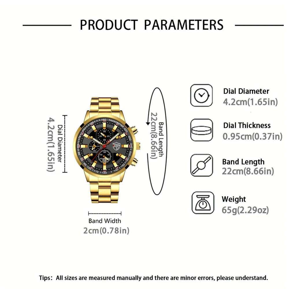 5p/set Business Casual Fashion Alloy Quartz Watch Set Men's Gift