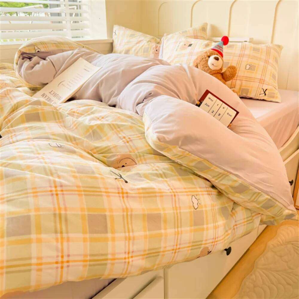 Dopamine Mix And Match Bedding Four-Piece Set Skirt Quilt Cover Non-Cotton Pure Cotton Dormitory Single Bed Sheet H260312
