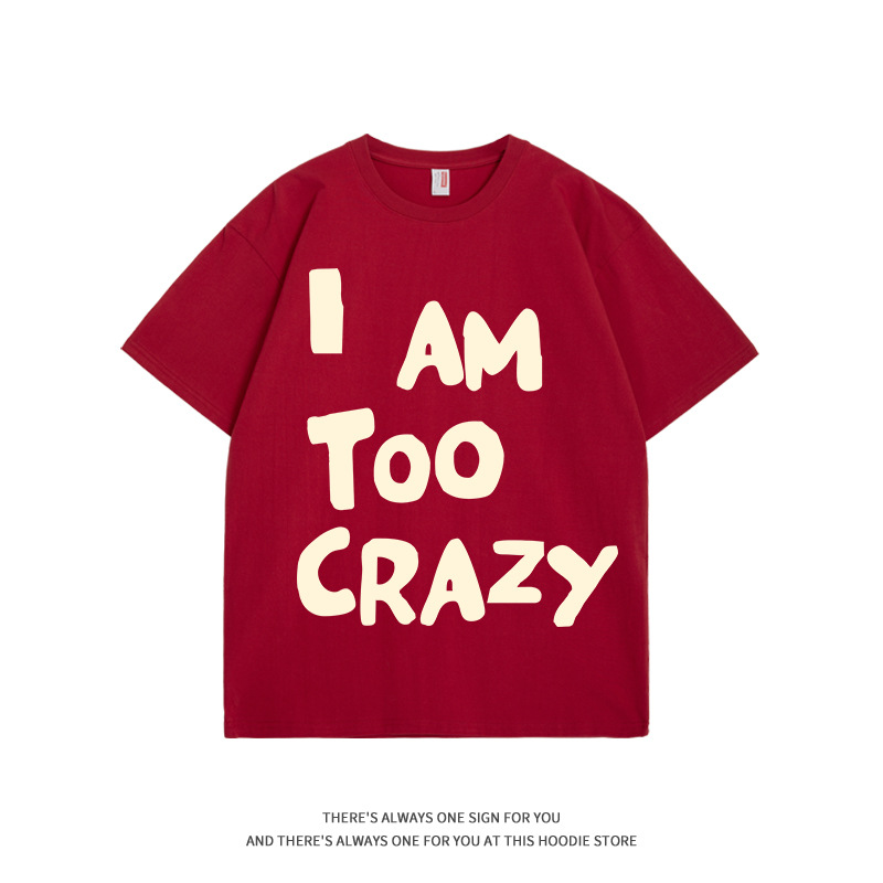 Women's Lazy Style Letter Print T-Shirt 2025 Summer New Loose Casual Age-Reducing Half Sleeve Tee Top